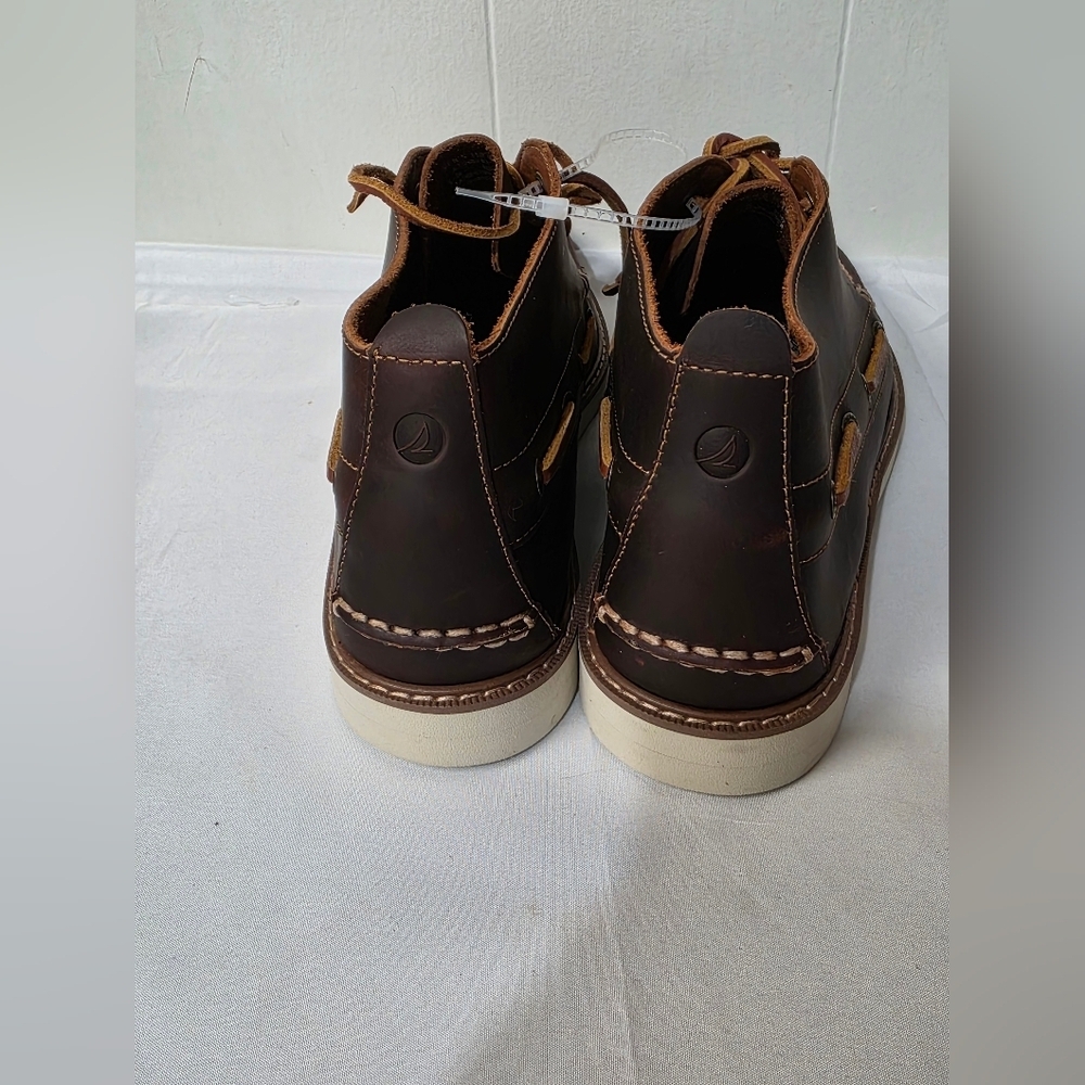 Sperry Authentic Original Chukka Boots Mens Size 11 Dark Beige Leather New - Picture 7 of 10